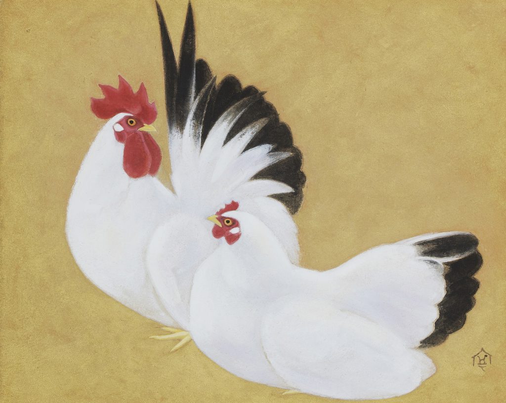 杉山寧「 鶏」25.9x32.2